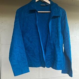Chicos Vibrant Blue Patterned Jacket